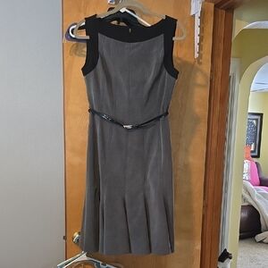 Studio I Black and Gray Midi Dress